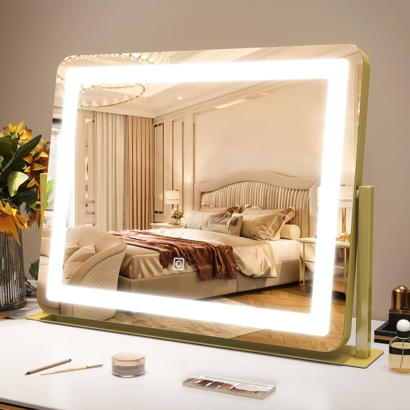 Gold Vanity Mirror with Lights - Large Makeup Mirror