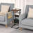C Shaped End Table for Couch, C Shaped Side Table with Storage Bag, C Table for Sofa with 2 Storage Shelf, Black With Socket-645951513