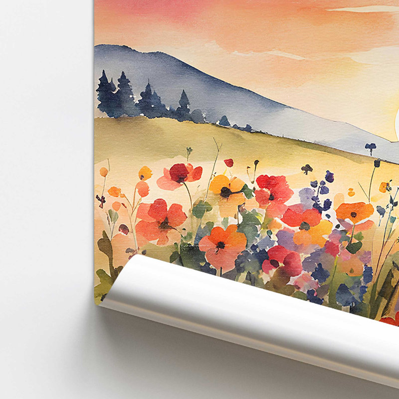 Rolling Hills and Wildflowers, reproduction dans un cadre, H 8 po x l 10 po, Non encadré