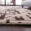 Beige | Tapis brun contemporain fait à la main en laine brun-1077917019