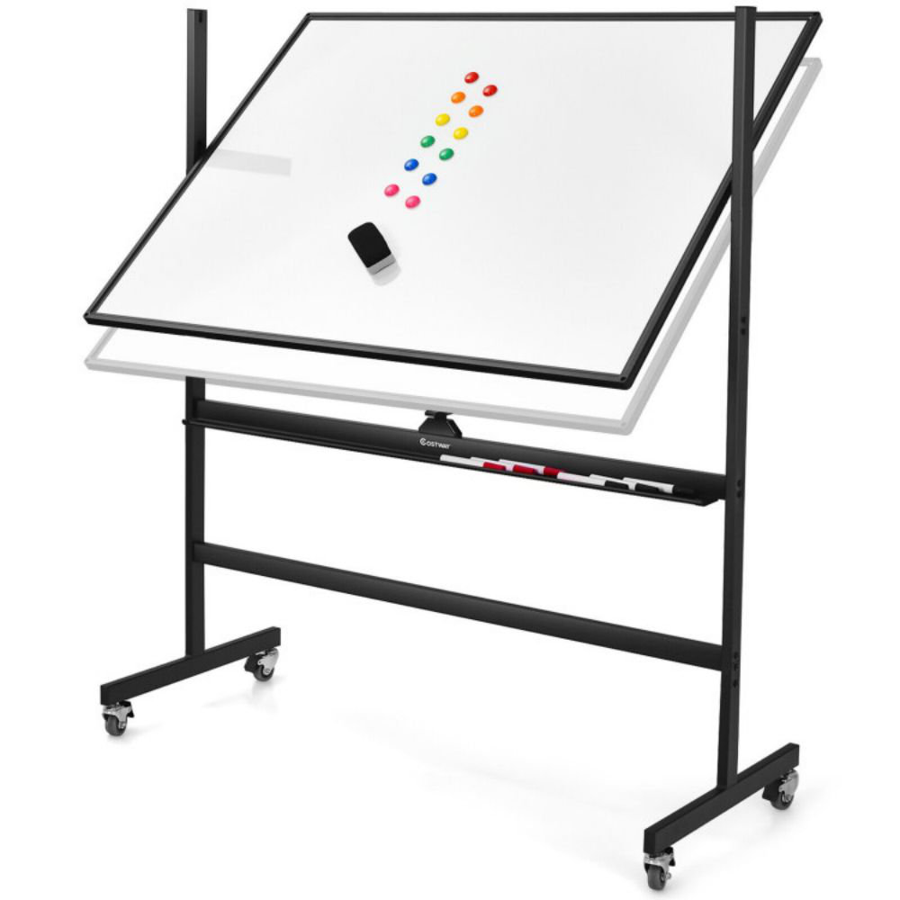 Oline Mobile Whiteboard 48 x 36 Inch Large Magnetic Rolling