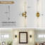 Appliques murales dorées encastrées à intensité variable à 1 lumière Twining (ampoule incluse)-548268281