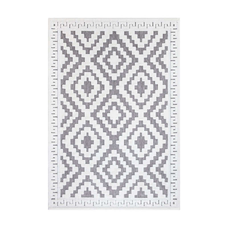Avon Rug Grey Cream Large Area Rug, Non Slip Hallway Runner, Soft Carpet Door Mat for Living Room, Bedroom & Kitchen