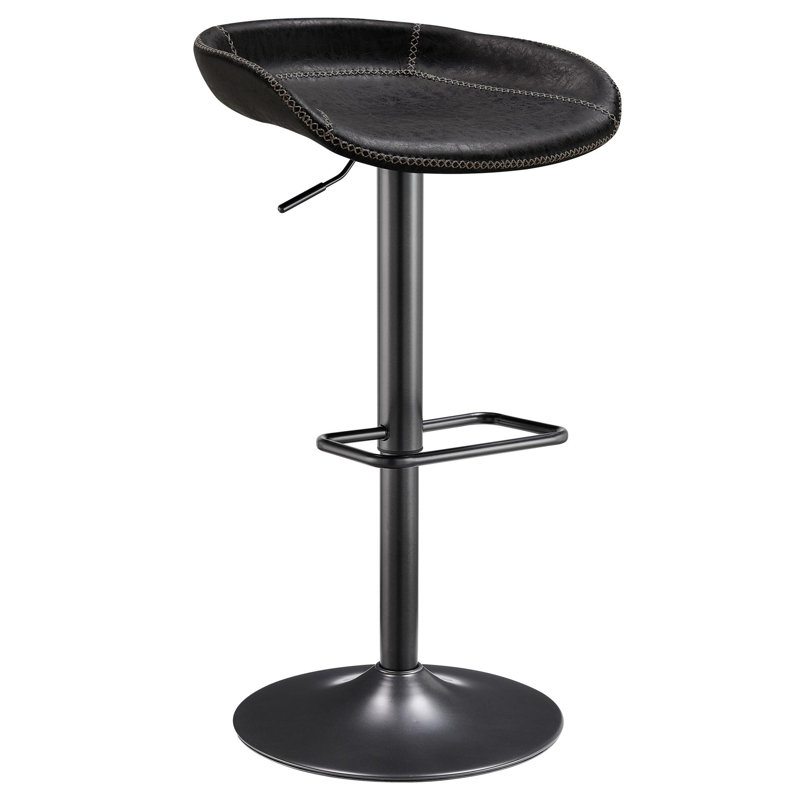 Antenore Swivel Upholstered Adjustable Height Counter Stool, Black