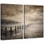 «Moody Coastal Pier», œuvre d'art sur toile encadrée, impression sur toile-921044502-921044505