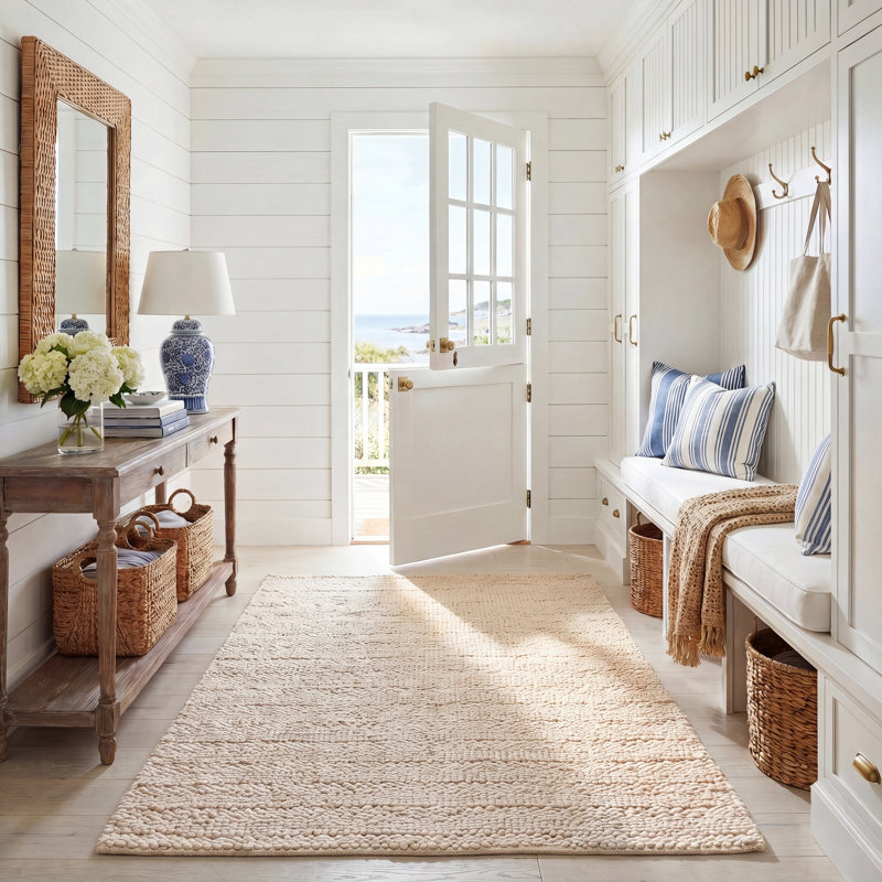 Eco-Smart Hand-Woven Bleach Area Rug, Rectangle 5' x 8'