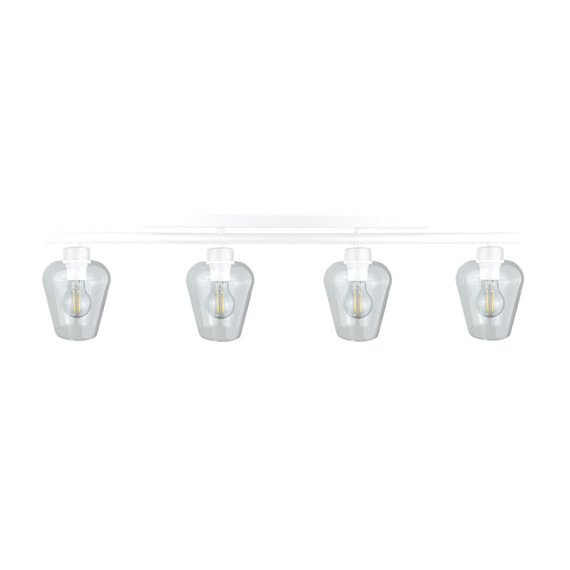 Randall Glass Flush Mount, White