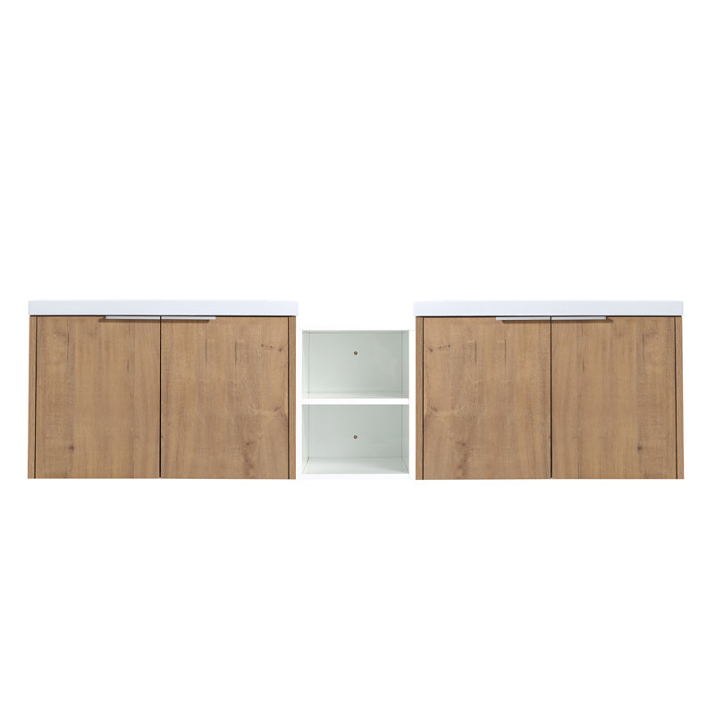 Meuble-lavabo sophistiqué avec des caractéristiques exceptionnelles et un design élégant, Chêne