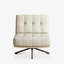 Fauteuil décontracté en cuir véritable capitonné, de type large et croisé, rotatif, adapté pour le salon ou la chambre à coucher, beige