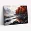 Art mural sur toile Gallery Wrap pour le salon, la chambre à coucher, le bureau ou le vestibule - Décoration murale décorative avec paysage d'automne-129054550-129054553