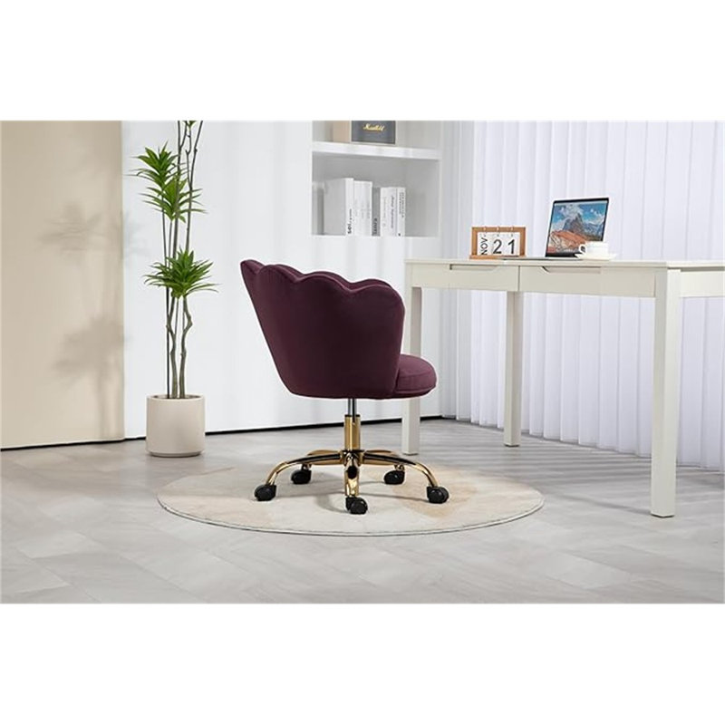 Fauteuil de bureau ZOBIDO Comfy Home Office, Mauve foncé