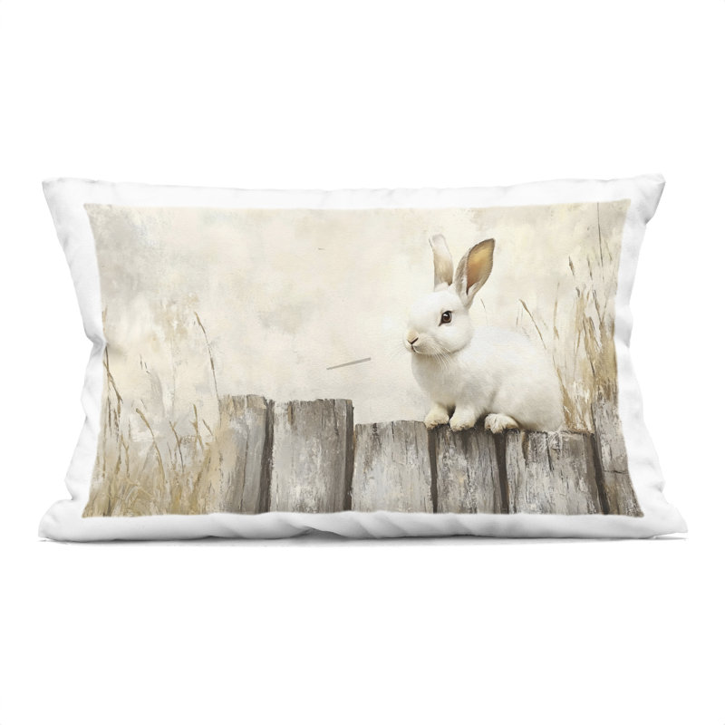 Coussin décoratif Be You Bunny, imprimé par Carla Daly