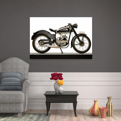 1955 Ossa 125Cc Palillos, moto, paysage abstrait classique, art mural