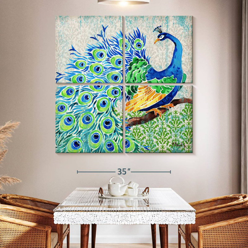Brampt Patterned Peacock I, 50" H x 50" W