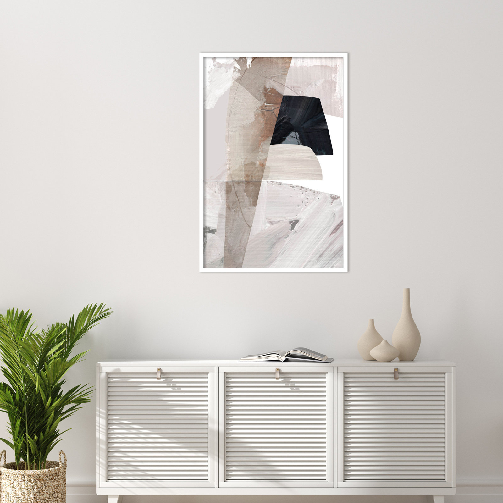Peleg "Caves" Print by Dan Hobday, White, 41" H x 28" W