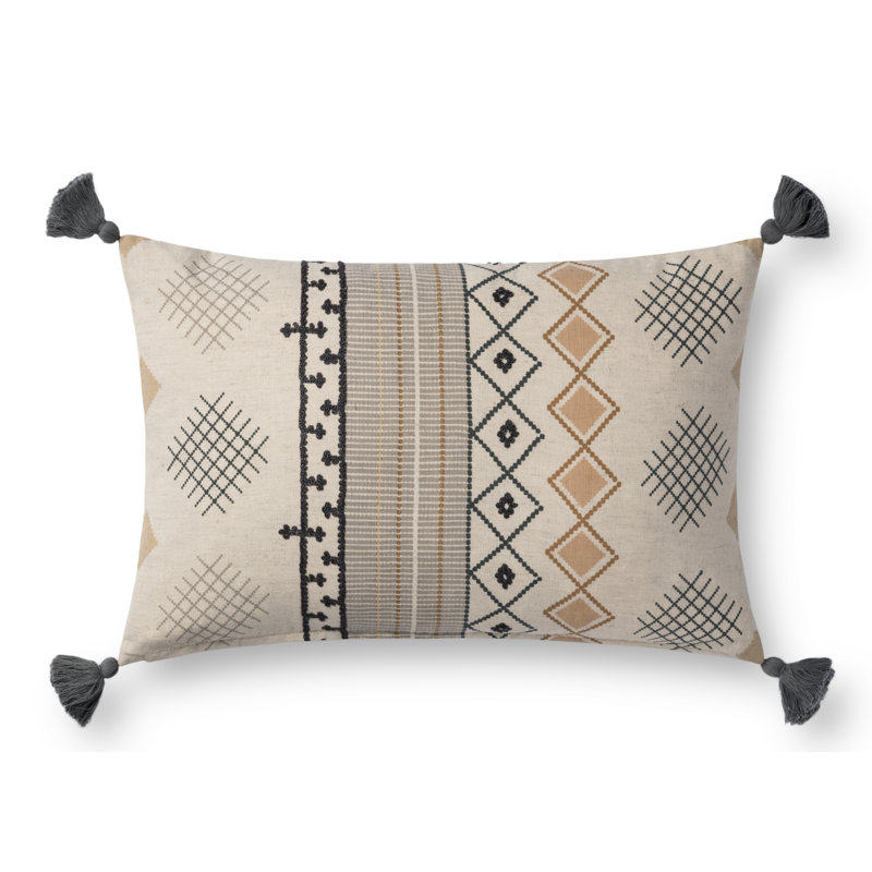Elamin Geometric Cotton Blend Reversible Throw Pillow, No Fill