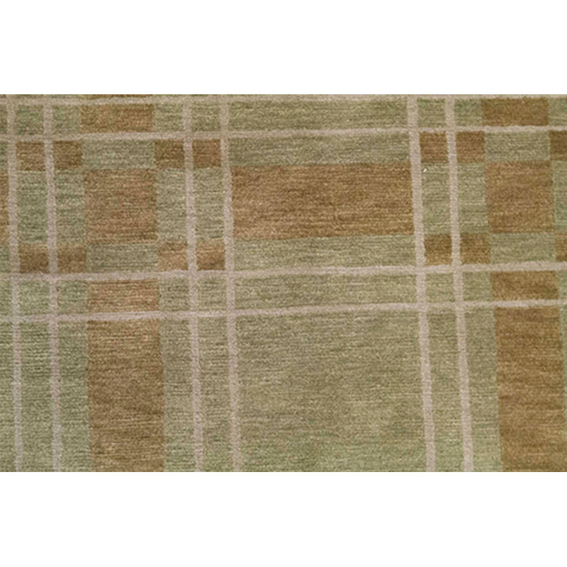 Wool Plaid Area Rug in Brown