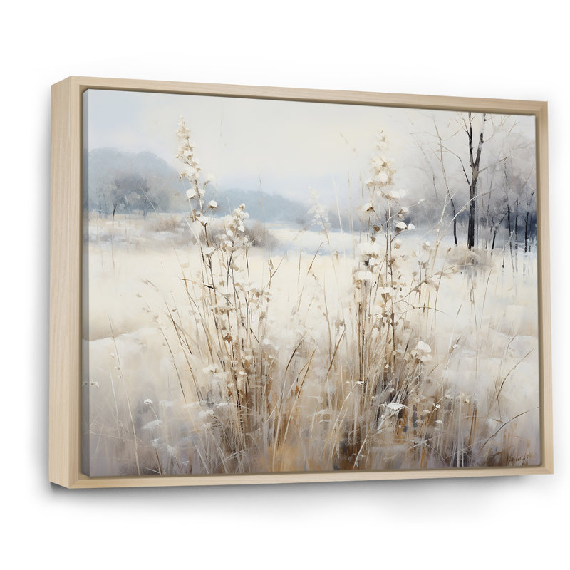 «Winter Meadow View calmness I», reproduction sur toile, H 40 po x l 30 po x P 1,5 po, Cadre flottant brun