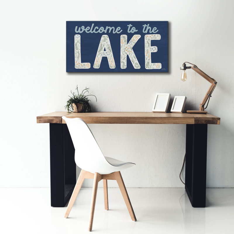 «Lakeside Days Ix Blue» par Laura Marshall, art mural sur toile, H 20 po x l 40 po x P 1,5 po