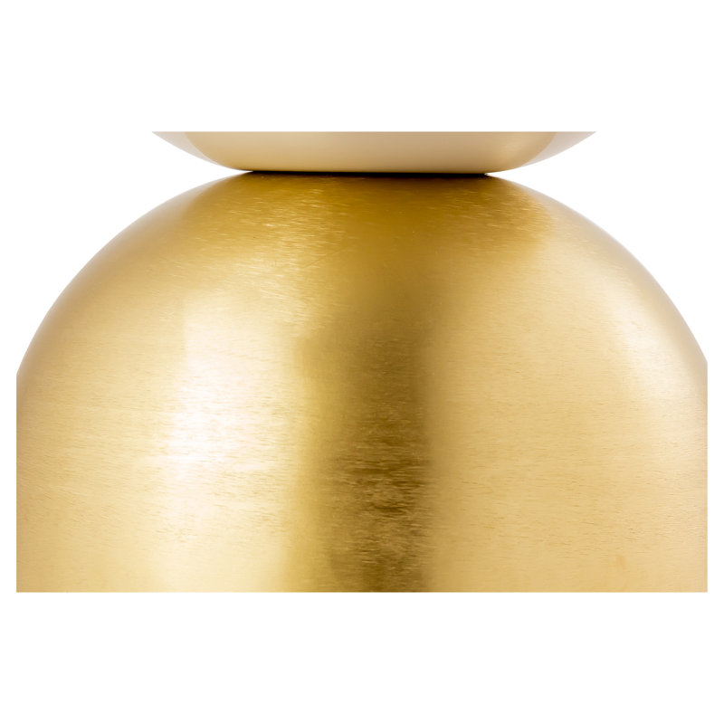 Gold and Ivory Round Iron Side Table, 12 x 24.75 in.