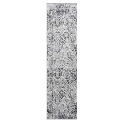 Tapis gris / bleu / traditionnel