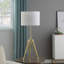 Lampe de table à trépied moderne réglable en laiton / or brillant de 35,5 po à 25,75 po de hauteur pour salon, table de chevet, lampe de chevet pour chambre à coucher, lampe à DEL