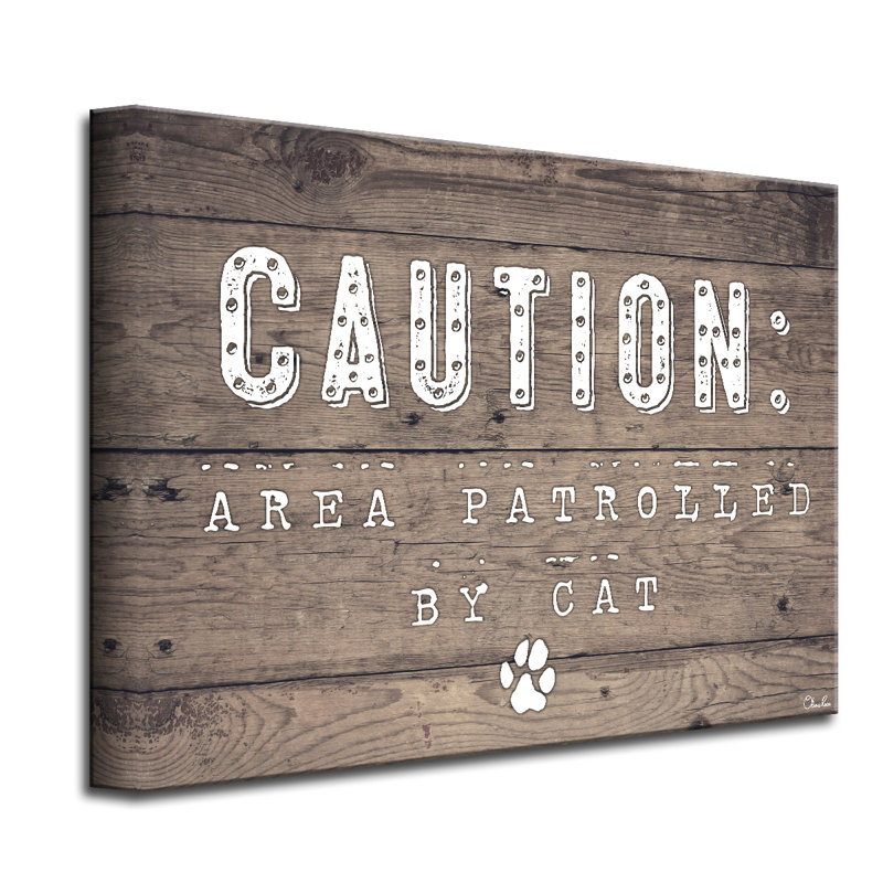 «Attention-Cat», reproduction d'art textuel sur toile sans cadre, H 30 po x l 40 po x P 1,5 po