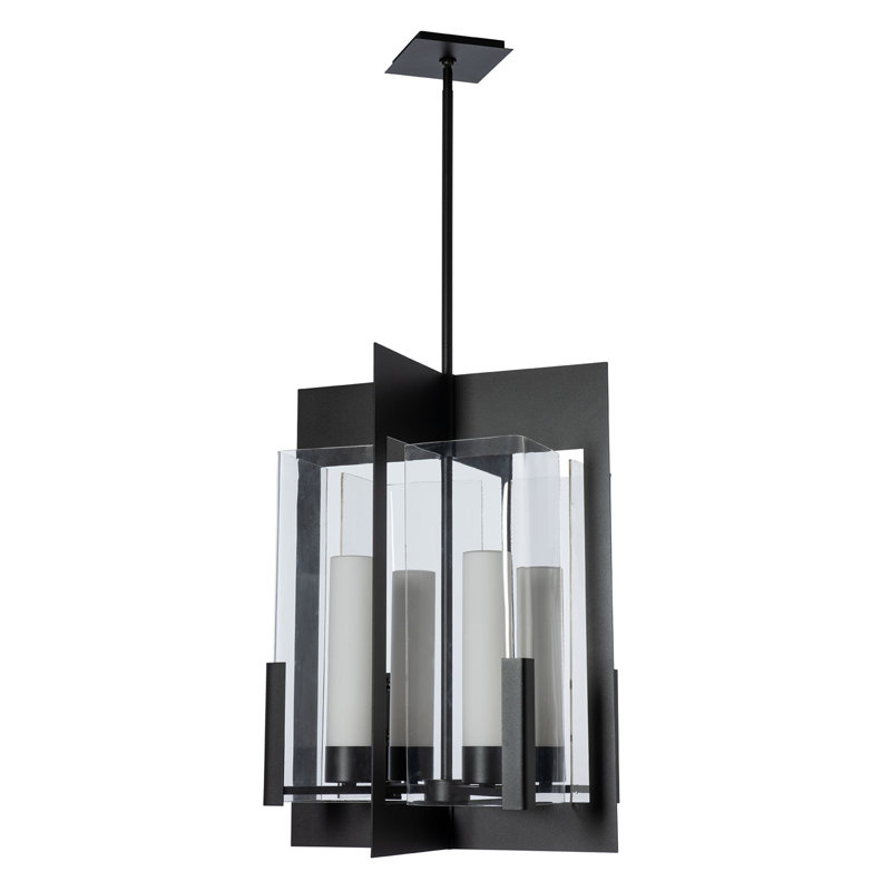 Summit Lantern - Glass, Black, Frosted Glass