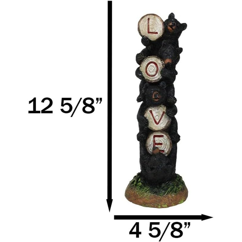 Figurine rustique en forme d'ours noir
