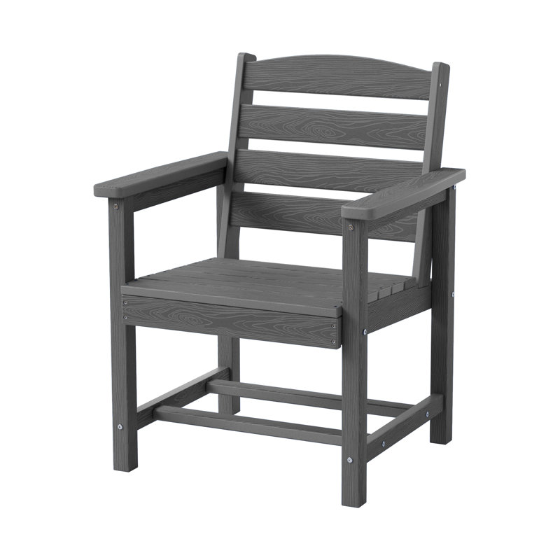 Chaises de salle à manger d'extérieur en PEHD, Gris