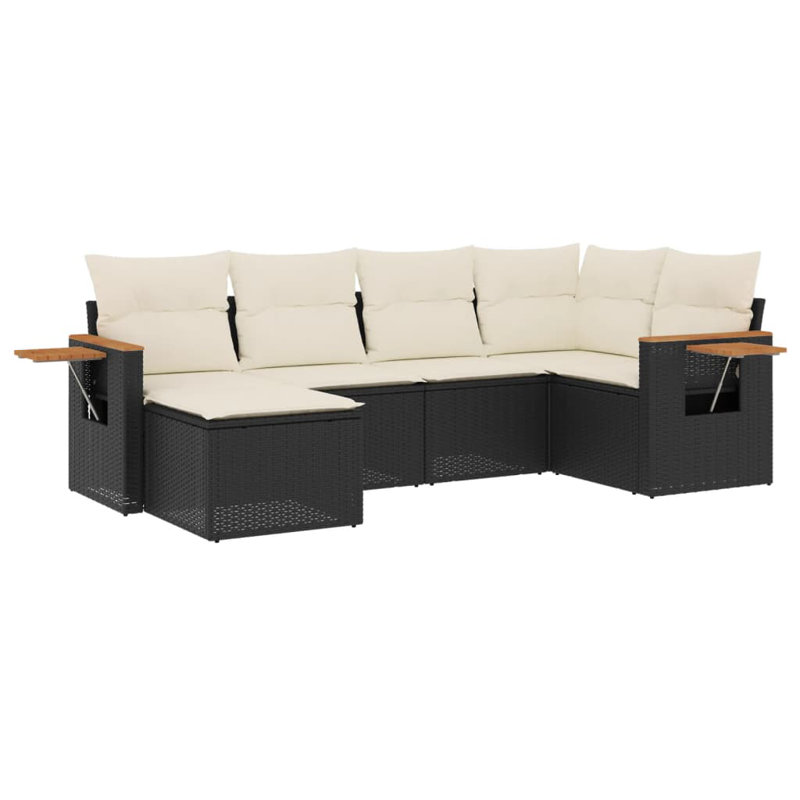 Ensemble de canapé de jardin Vidaxl noir, blanc crème