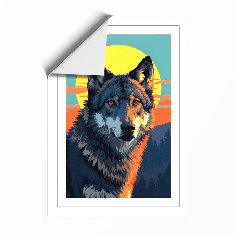 Wolf's Direct Gaze Geometric - Print, Unframed, A3 - 42.0 x 29.7 cm