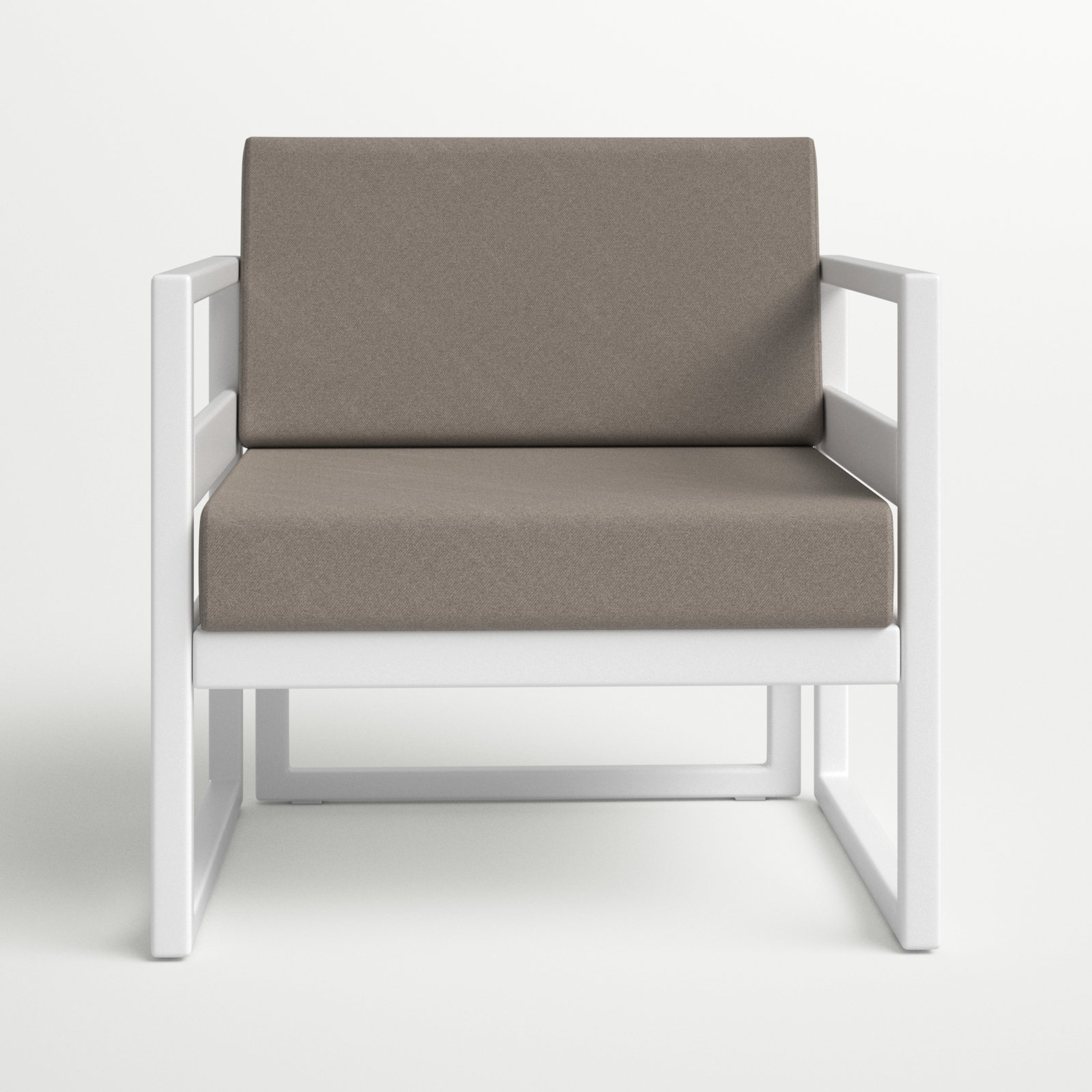 Lane Outdoor Lounge Chair, White, Taupe