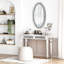 Banff Large Oval Flat Wall Mirror Diamond Accent Mirror 90CM 