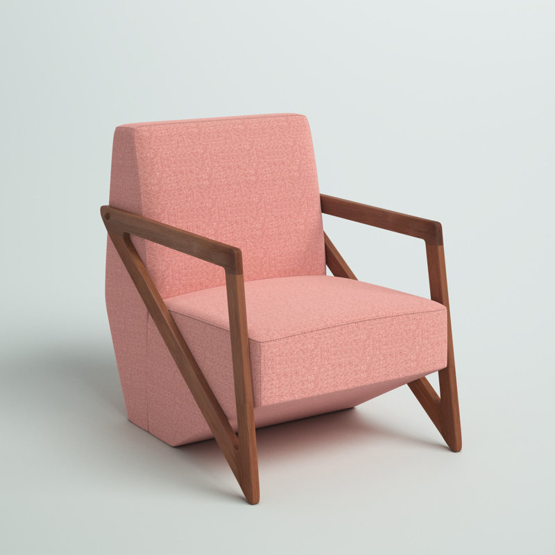 Fauteuil en polyester Parkhurst, Polyester rose