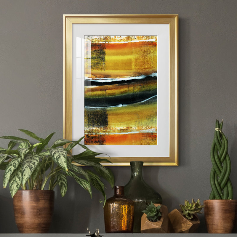 Desert Night II - peinture encadrée, Or, H 18,5 po x l 24,5 po x P 1,5 po