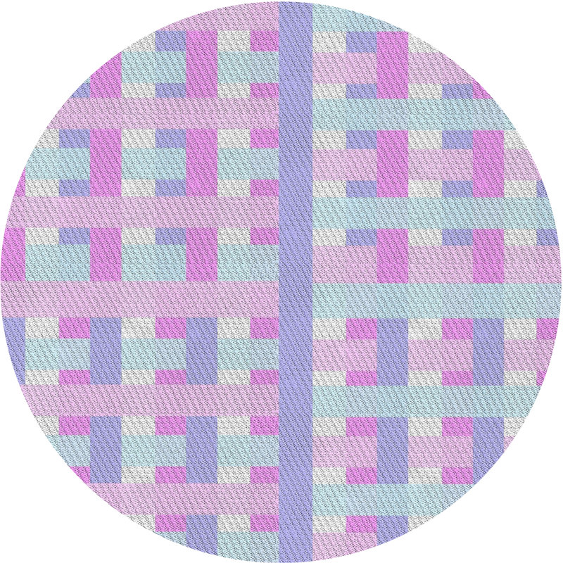 Tapis rose à motif écossais Kiely, Rond 4 pi