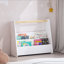 Bibliothèque pour enfants avec poignée en bois, bibliothèque pour tout-petits à 2 niveaux faisant face à l'avant, organisateur de rangement pour livres portable pour chambre à coucher, salle de jeux, chambre de bébé ou salle de classe