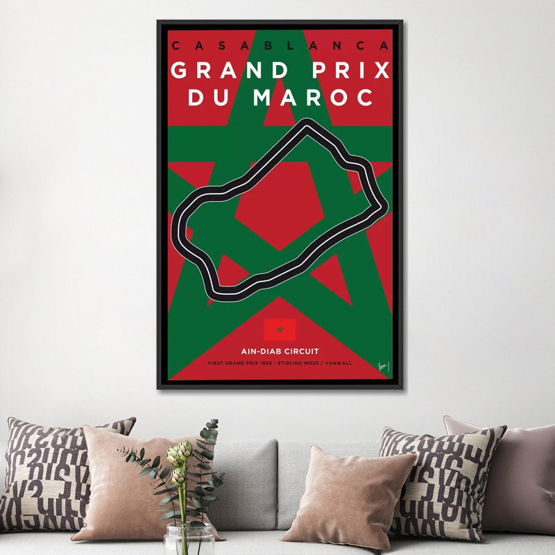 «Min Casablanca Movie Track», impression sur toile, H 26 po x l 18 po x P 1,5 po, Toile avec cadre noir, Pas de tapis
