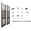 Porte de garde-robe pliante 36 po x 80 po noire (porte de garde-robe double 18 po x 80 po) 3 portes en verre trempé givré avec trousse de quincaillerie, portes pliantes intérieures pré-assemblées pour garde-manger / avec surface en PVC, qualité de fabrication solide et facile Installation-119770003-119770005