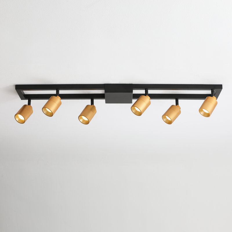Vidalite 35" 6 - Light LED Integrated, Square Tracklight Kit, Black/Gold