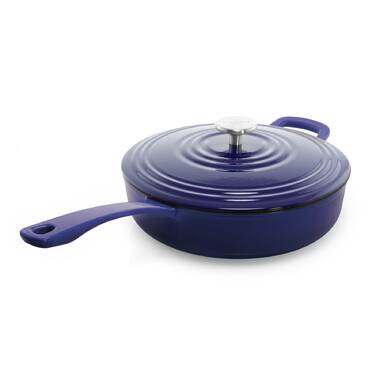 Outset Enameled Cast Iron Blue Pot Dutch Oven With Lid