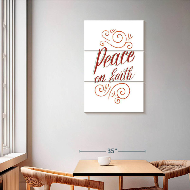 Tergel Peace On Earth Script, 57" H x 36" W
