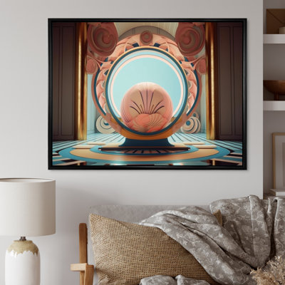 «Graphic Bliss Retro Futuristic Architecture I», impression sur toile