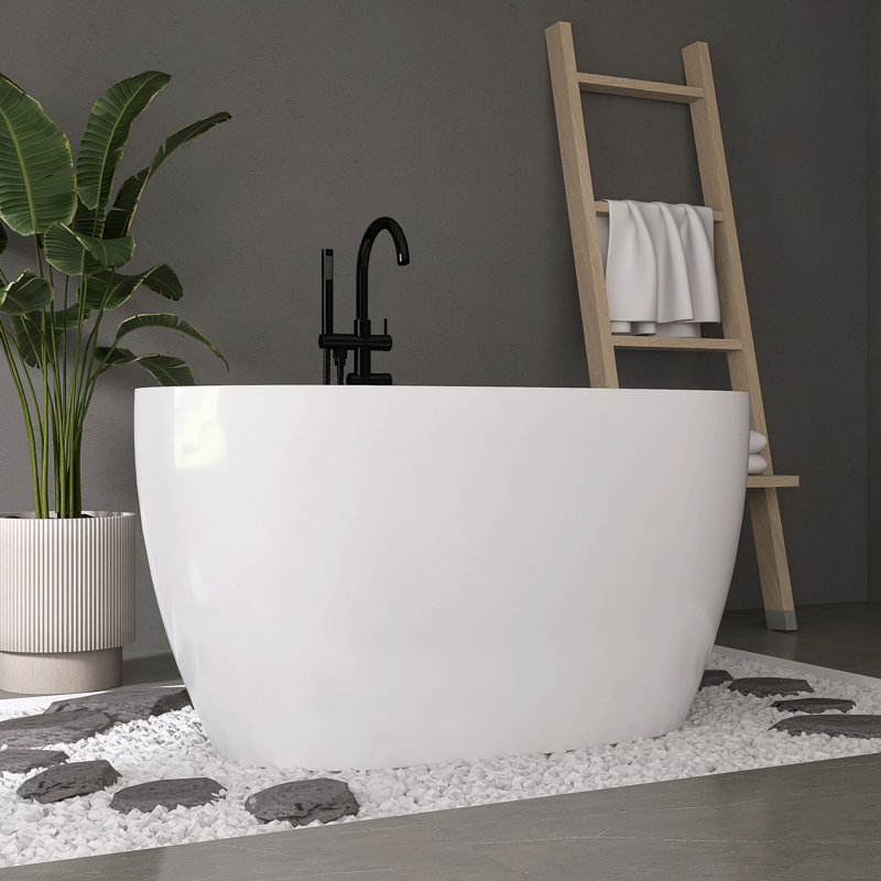 Baignoire de trempage autoportante en acrylique 51 po Fslefay