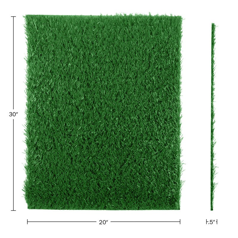 Set of 3 Green Artificial Turf Grass Pee Pads