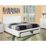 Daralynn Vegan Leather Platform Storage Bed