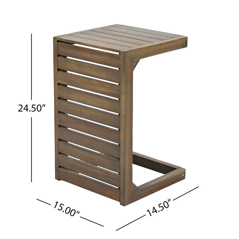 C-Shape End Table, Grey