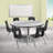 Goddard 47.5" Circle Wave Flexible Laminate Activity Table Set with 16" Student Stack Chairs-53749970-53951763