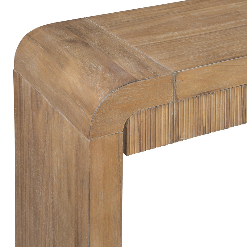 Console rustique avec tiroir cannelé TREXM, Bois naturel